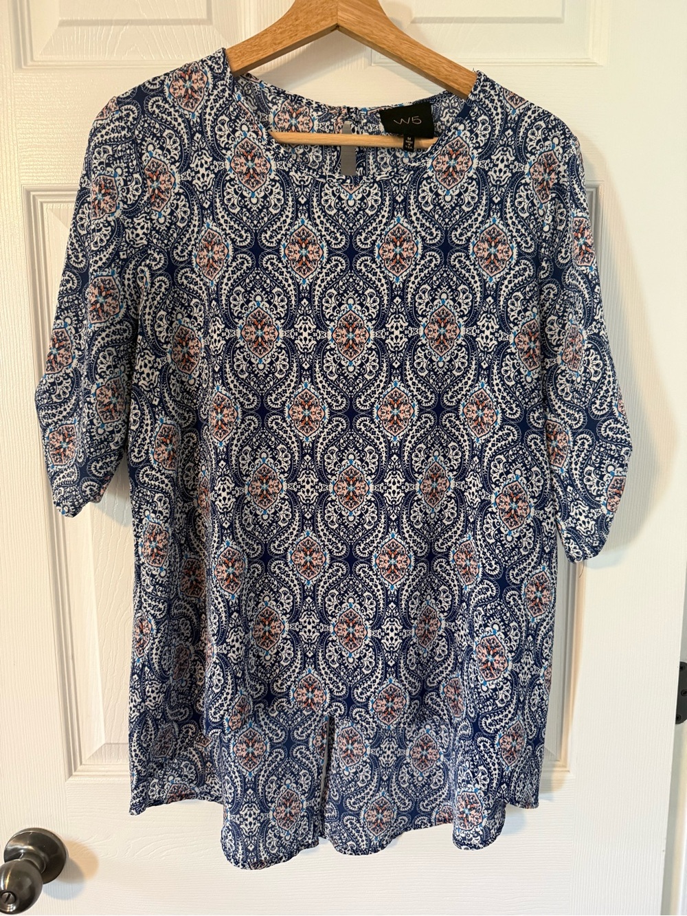 ANTHROPOLOGY W5 PAISLEY SHORT SLEEVE TUNIC SZ M
